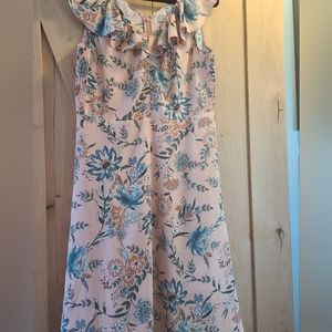 LOFT pink floral dress